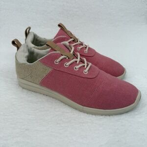 Toms Cabrillo Women's Pink Canvas Lace Up Lifestyle Sneakers Shoes Size 8.5 W